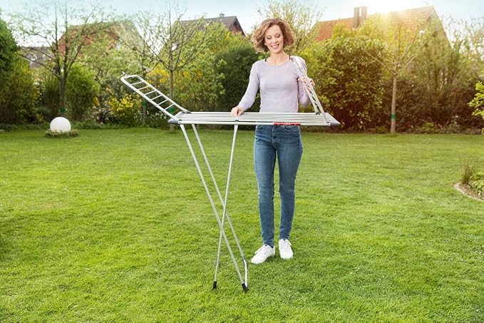Vileda Clothes Airer, Aluminium, White, 58,5 x 19,5 x 131 cm