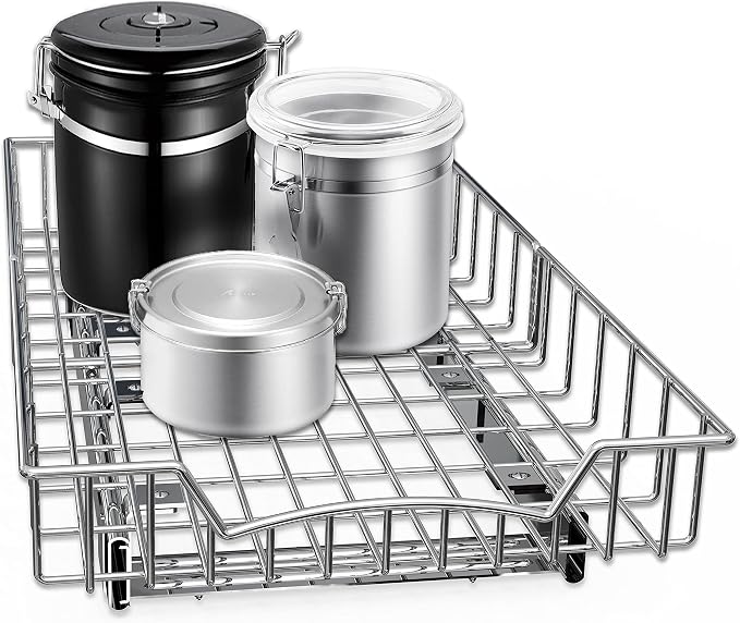 Simple Houseware Under Cabinet Pull Out Sliding Shelf, 21" Dx11 W, Chrome