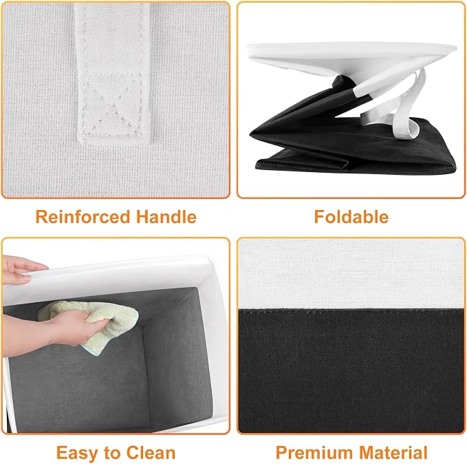 TasticTotes Laundry Basket 3-Pack, Laundry Hamper, 125L-Black | Clothes Laundry Hamper, Collapsible Laundry Basket, Freestanding laundry hamper with Handles, Towel Storage for Home or Dorm