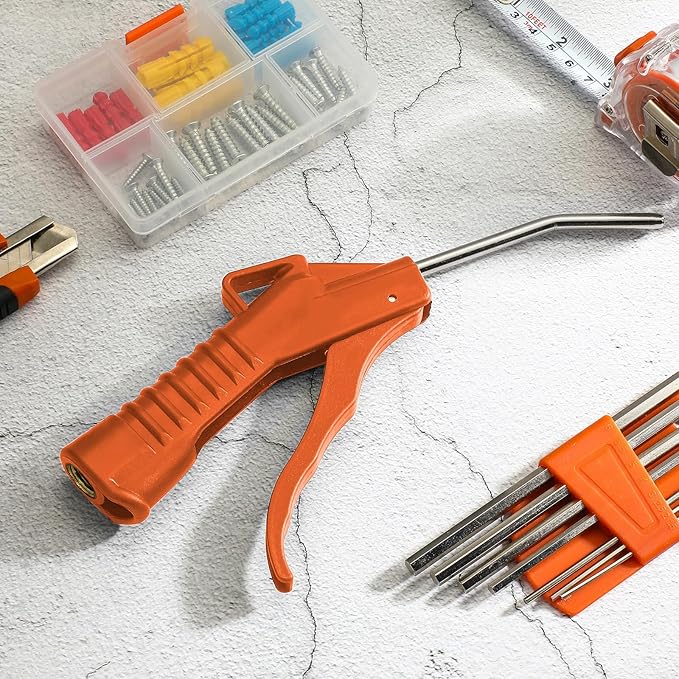 Honoson Air Nozzle Blower Gun Pistol Grip Air Blow Tool Compressor Accessories for Industrial Household Mechanics(Orange,8 Pcs)