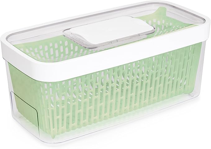 OXO Good Grips Little Salad & Herb Spinner Small and OXO Good Grips GreenSaver Produce Keeper - Large,White