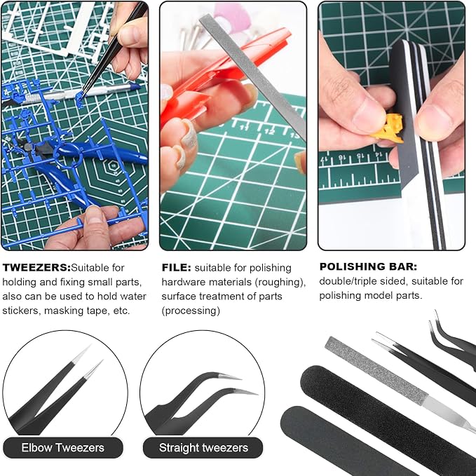 Fippy 11PCS Model Kit Tools, Gundam Model Tool Kit, Hobby Building Tools Kit for Gundam Basic Model Assembling, Building and Repairing
