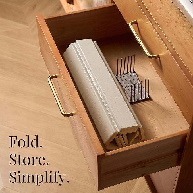 Diatomaceous Stone Dish Drying Mat with Collapsible Rack | Steel Rack, Quick Dry, Space Saving, Foldable Dryer, Kitchen Counter Set