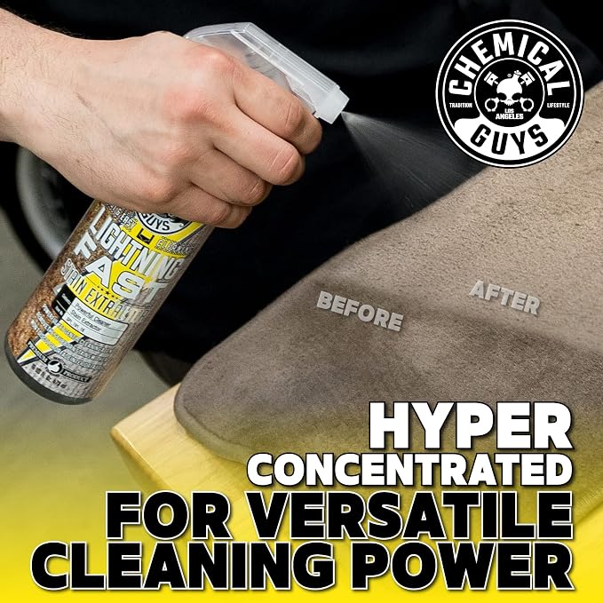 Chemical Guys, Lightning Fast Carpet & Upholstery Stain Extractor, 1 Gallon | Tackles coffee, soda, wine and pet messes on carpet, seats and mats, just spray, agitate and blot for a clean look