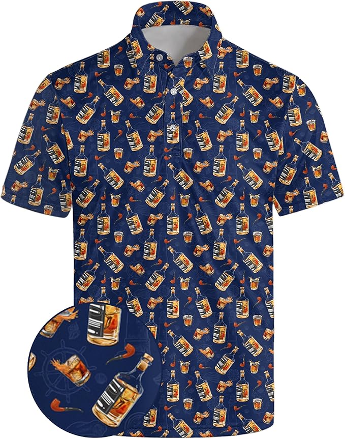 Polo Shirts for Men Moisture Wicking Mens Polo Shirts Patriotic Shirts for Men