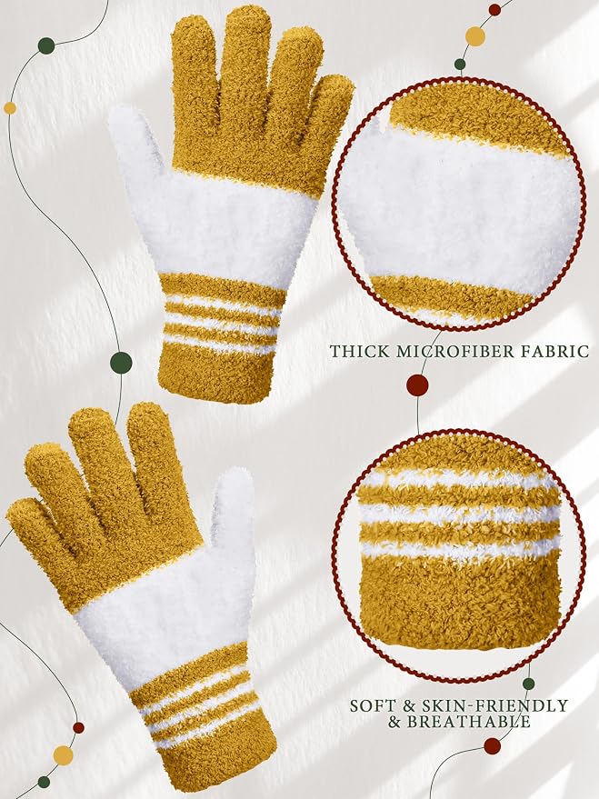 Patelai 3 Pairs Microfiber Plant Dusting Gloves Leaf Cleaning Gloves for Indoor Plants, Blinds, Furniture, House (Dark Blue,Gray,Khaki,White,Small)