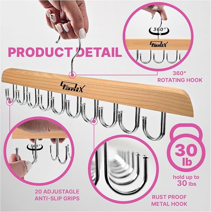 2 Pack Tank Top Hangers Space Saving, Bra Hangers for Closet Organizer, Bra Organizer for Closet, Space Saving Organizers and Storage for Dorm & Apartment for Tankto (Wooden)