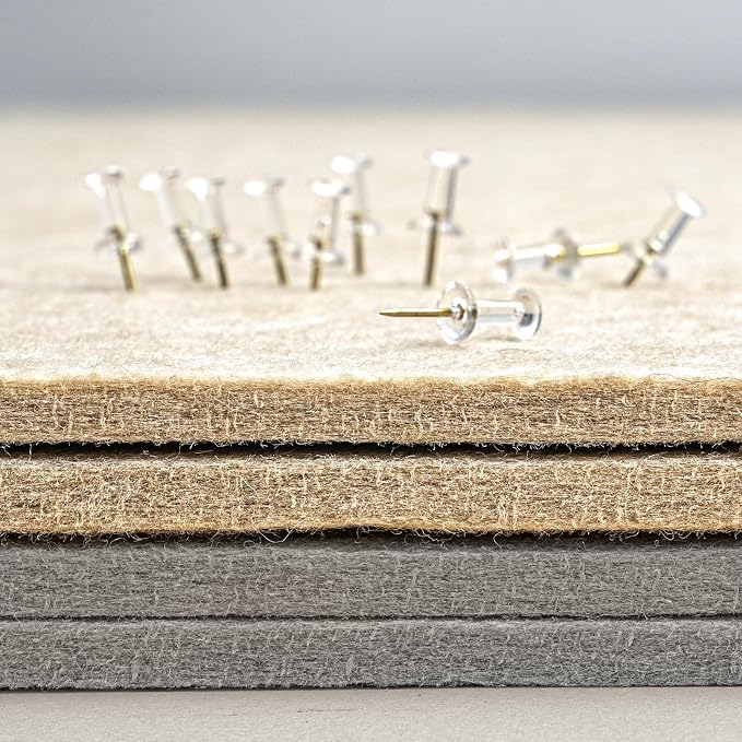 Felt Bulletin Board 35x18 inches, Decorative Pin Board for Home & Office | Cork Board Alternative for Wall with Push Pins, Display Mood Board for Photos, Notes & Reminders