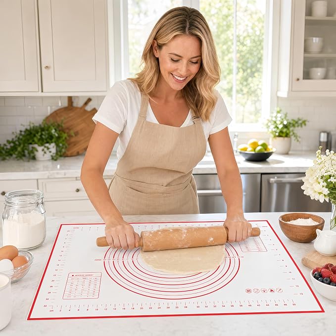 Extra Large 31.5'' x 24" Silicone Baking Mat for Rolling Dough & Pastry – Non-Stick, Heat-Resistant Kitchen Counter Protector – Dishwasher Safe, Easy Clean (XXL-31.5'' X 24'')