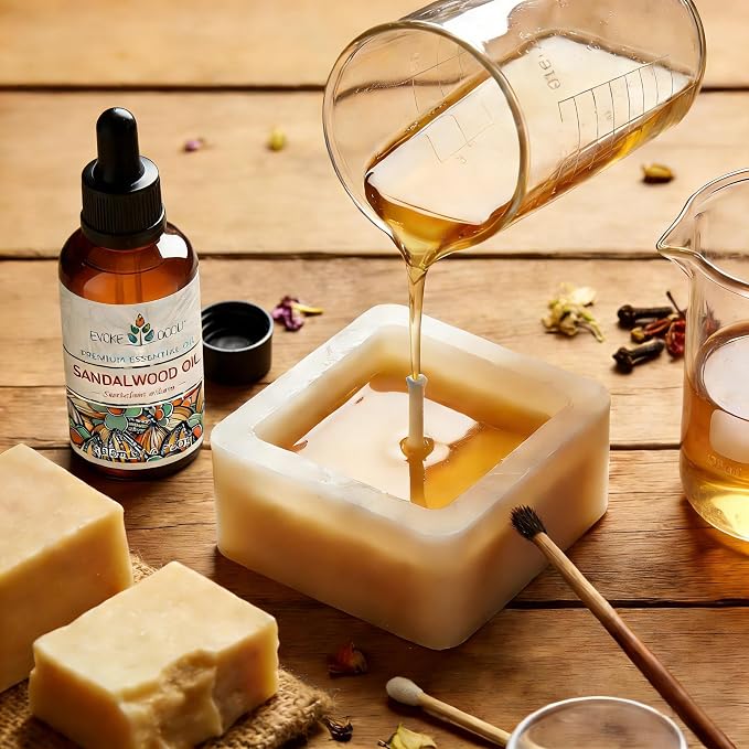 EVOKE OCCU Sandalwood Essential Oil for Skin Care, Diffuser & Candle Making | for Perfume, Hair Care, Massage, Sleep & Meditation, DIY Soap, Laundry Dryer Balls, Men & Women - 118ml / 4 fl oz