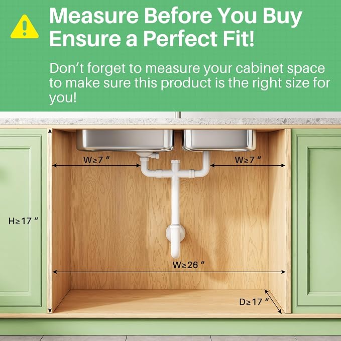 Under Sink Organizer, 1-Pack 3-Tier Height Adjustable Thickened Metal Pull out Cabinet Organizer Shelf, Slide out Storage Drawer Rack for Bathroom Kitchen Pantry Home Organization, LightBlue