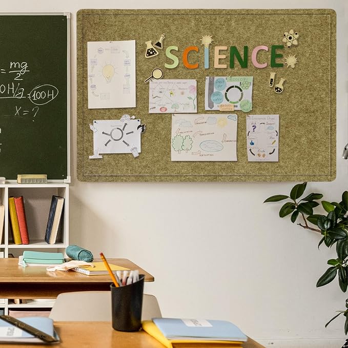 Felt Bulletin Board 60x36 inches, Decorative Pin Board for Home & Office | Cork Board Alternative for Wall with Push Pins, Display Mood Board for Photos, Notes & Reminders