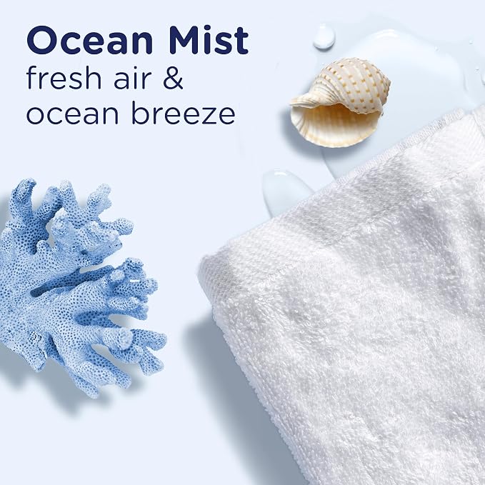 Downy Light Laundry Scent Booster Beads, Ocean Mist Scent, 30.1 OZ, In Wash Fabric Beads Designed To Be Gentle With A Light Boost Of Scent, No Heavy Perfumes