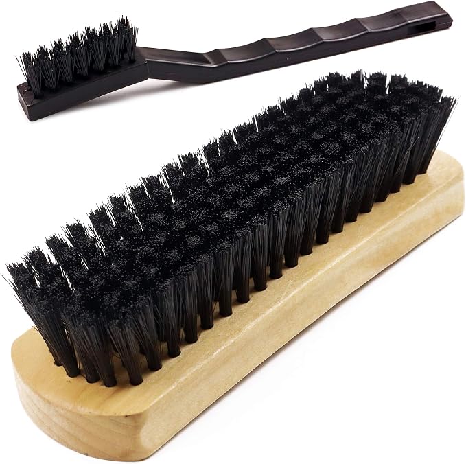 TAKAVU Leather & Upholstery Cleaning Brush Set (Black) | Car Detailing Brush for Alcantara, Leather Seats, Suede, Car Interior, Sofa & Convertible Tops