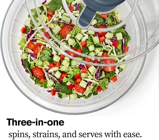 Salad Spinner 6.3Qt – Large Lettuce Spinner & Vegetable Washer, Fruit Washer Bowl with Strainer, BPA-Free Produce Cleaner & Dryer for Kitchen