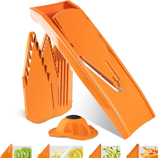 BORNER V Mandoline Slicer Kitchen V1 ClassicLine Starter Set | Vegetable Grater Börner - Quality Made in Germany, Color:Orange