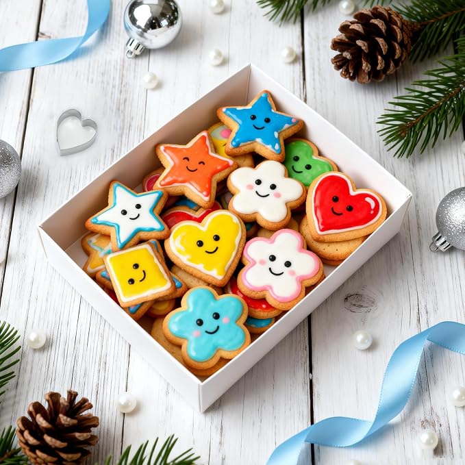kinice 30 Pcs Mini Stainless Steel Cookie Cutters Set with Storage Box, Small Shape Baking Molds for Cookies, Polymer, Fruit, DIY Baking for Kids, Parties, Holidays & Kitchen Tools
