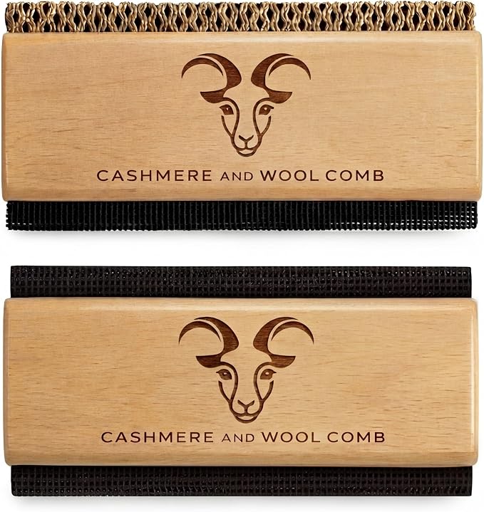 Cashmere Comb and Sweater Shaver Set (2 Pack) – Sweater Shavers | Shavers to Remove Pilling, Fuzz & Pills from Cashmere, Wool, Clothing, Premium Double Sided Fabric Shaver & Wood Sweater Comb