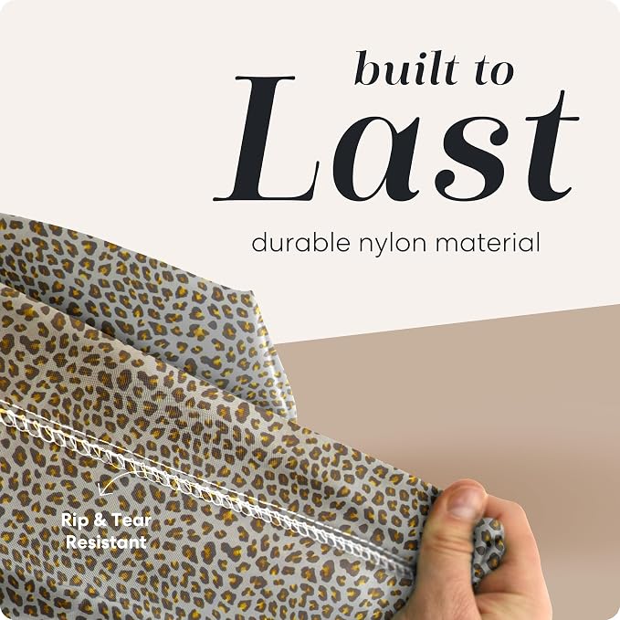 Handy Laundry XL Nylon Laundry Bag 30"x40", 60 lb Capacity, Leopard | 30"x40" XL Nylon Laundry Bag, Locking Drawstring, Machine Washable, Heavy Duty, Travel Dorm Hamper Liner, Leopard
