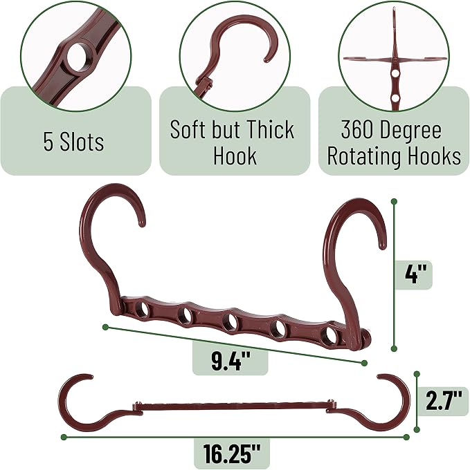 Mr. Pen- Space Saving Hangers, 8 pcs, 360° Rotating Hooks | Magic Cascading Hanger Organizer with 5 Enclosed Slots, Closet Organizers and Storage for Clothes