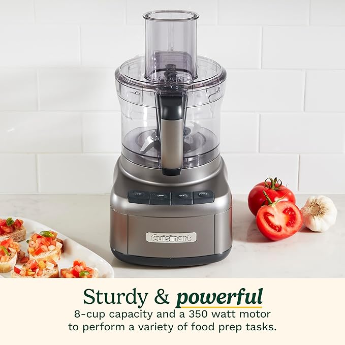 Cuisinart 8 Cup Food Processor, 350-Watt Motor, Gunmetal, FP-8GMP1