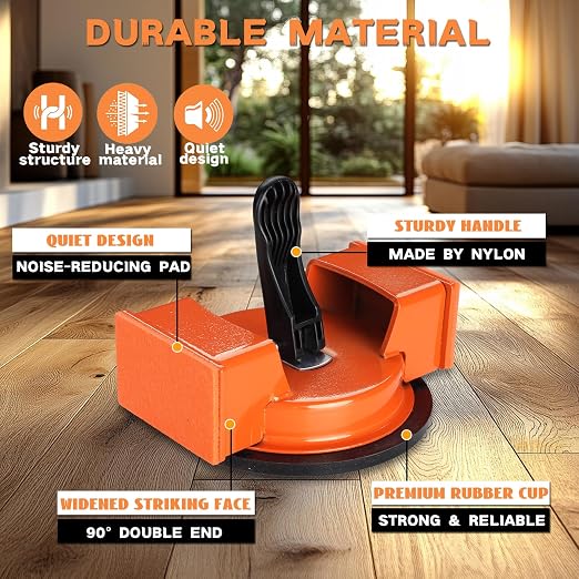 REXBETI Floor Gap Fixer Tool, Plank Gap Repair Kit, Heavy Duty Suction Cup | Double 90° Widened Striking, 10Pcs Sticky Pads, Laminate Flooring Tool, Fixer Laminate/Vinyl Flooring/Hardwood/LVP