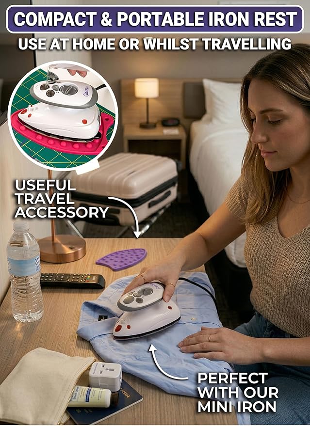 The Quilted Bear Mini Iron Rest - Silicone Heat Resistant Mat for Stress-Free Crafting, Sewing & Quilting Supplies - Durable and Protective Surface for Mini Iron (Lime Green)