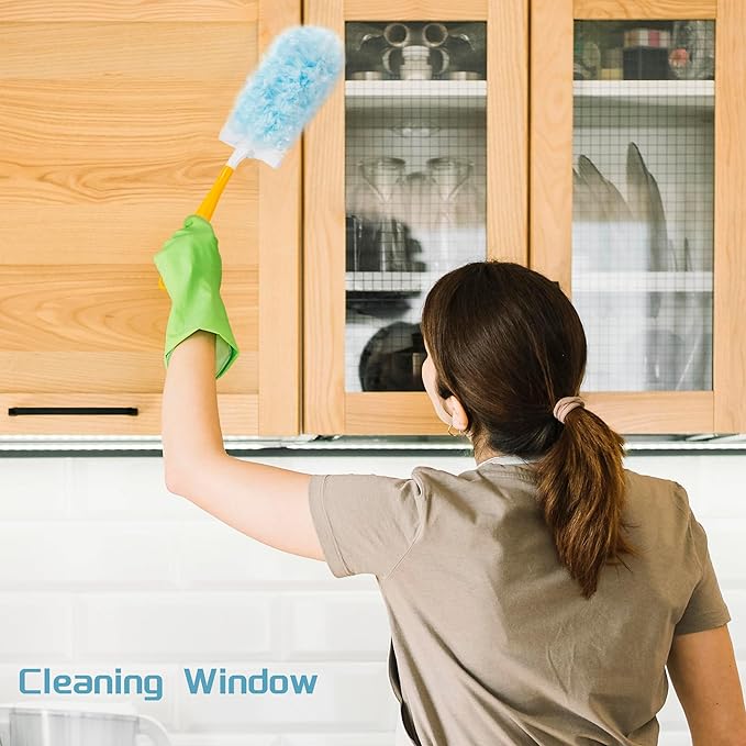 40 Count Duster Refills Kit for swiffer Duster,360° Heavy Duty Duster Refills, Disposable Microfiber Duster for Cleaning Home (40 Count Refills+2Handle)