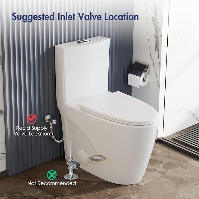 Eridanus Elongated One Piece Toilet with Powerful Siphon Dual Flush 1.1/1.6 GPF, 12" Rough-In Modern Bathroom Toilets with Comfort Soft Closing Seat Height 17", ADA Compliant Bowl, White