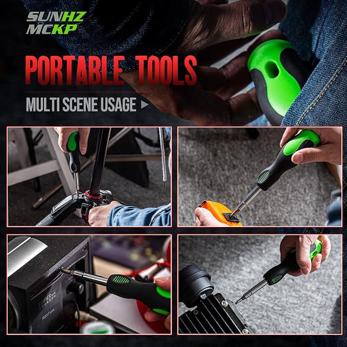 SUNHZMCKP 8 in 1 Screwdriver, Portable multi-purpose screwdriver set，High-Strength Bits, Phillips, Slotted, Torx，Suitable for outdoor and daily repair tools,Practical hand tools