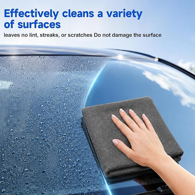 5-Pack Magic Cleaning Cloth, Microfiber Cleaning Cloths, Thickened Streak-Free Microfiber Towels Cleaning Cloth for Glass, Window, Kitchen, Stainless Steel, Cars, Reusable (20x30cm)