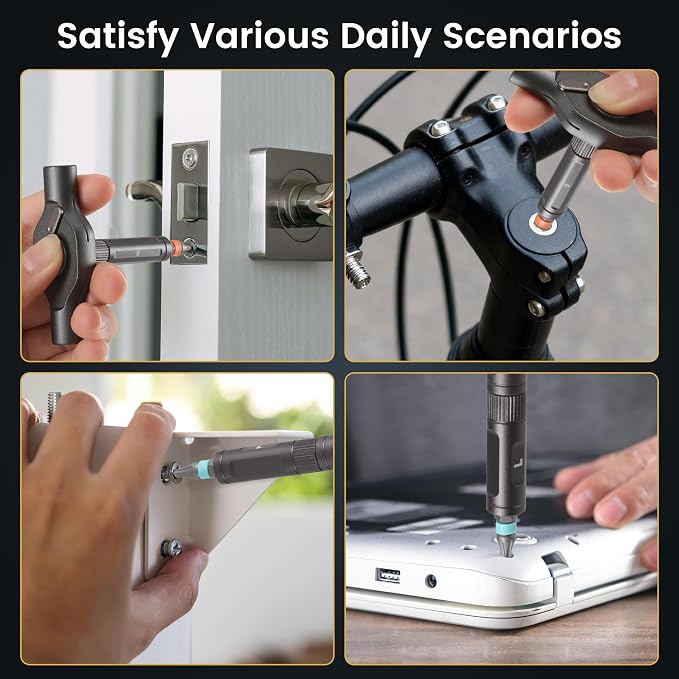 The Original Patented Screwdriver Set 24 in 1 Magnetic Ratchet with Precision Bits–Ideal for Home Repairs, DIY Projects,and Electronics–Ergonomic Rotatable Ratchet Handle and Storage Case–Holiday Gift