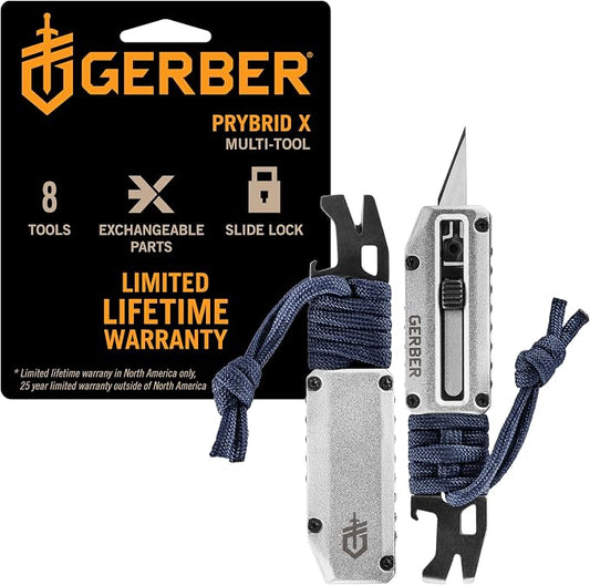 Gerber Prybrid X EDC Pocket Knife Multitool with Bottle Opener, Urban Blue