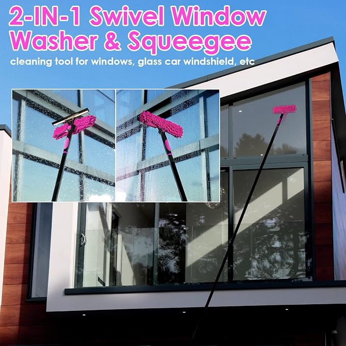 CALBEAU 8 Foot Dusters for Cleaning, Duster with Extension Pole, Microfiber Feather Duster Used for Cleaning Ceiling Fan, High Window, Blinds, Shutters, Sofa, Cobweb Duster for Home (12 PCS)