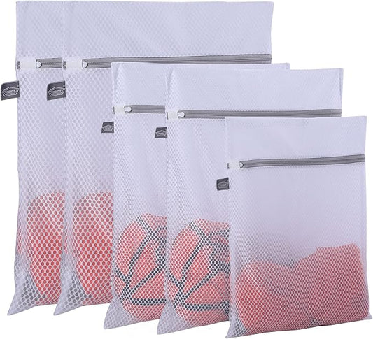 Laundry Bags Mesh Wash Bags, Lingerie Bags for Washing Delicates, 5pcs | Garment Bag for Washing Machine, Mesh Laundry Bags for Everyday Laundry, Tumble Dryer Safe, Honeycomb Mesh