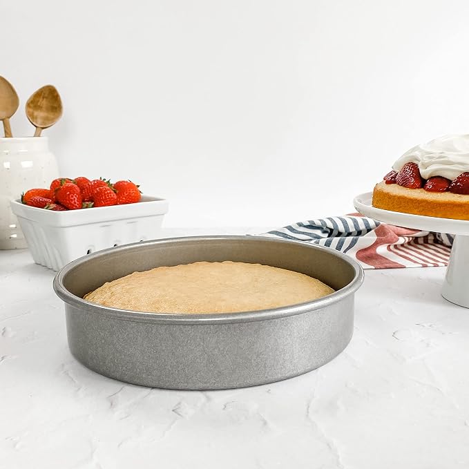 USA Pan Bakeware Round Cake Pan, Nonstick & Quick Release Coating, 9-Inch,Aluminized Steel (Pack of 6)