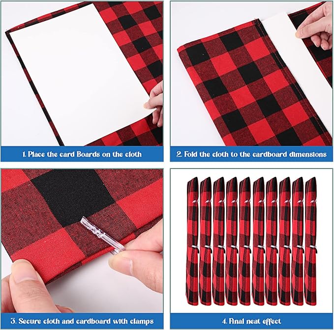 Teling 7.5 x 10.5 Inch Comic Book Boards Fabric Backing Board and U Shape Plastic Alligator Clips Poster Board for Folding Cloth and Storing Fabric Storage(100 Set)