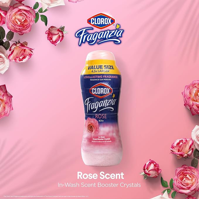Clorox Fraganzia Scent Booster Crystals, Rose Scent, 70 Oz Bottle