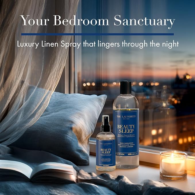 The Laundress Beauty Sleep Linen Spray for Bedding & Pillow Mist, 8 oz | Luxurious & Serene Scented Sleep Spray with Soothing Lavender, Room, Sleepwear and Fabric Refresher, Wrinkle Release