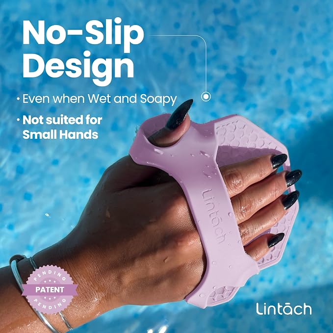 Silicone Shower Scrubber for Body – Exfoliating Loofah Alternative, Zinc & Silver-Infused, Hygienic & Gentle for Sensitive Skin, Durable & Long-Lasting Body Scrubber for Women - Purple
