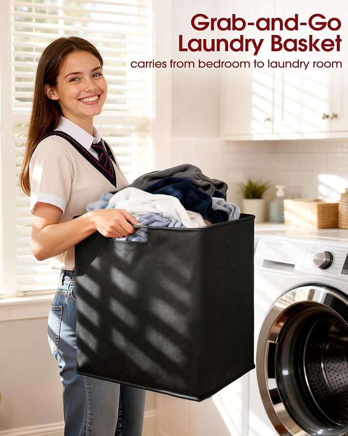 Clothes Rack - Space-Saving Clothing Rack for Hanging Clothes with Removable Laundry Basket, Reinforced Metal Garment Hanger with Wheels, Laundry Cart for Laundry, bathroom, 16.6"x12.6"x68.9", Black