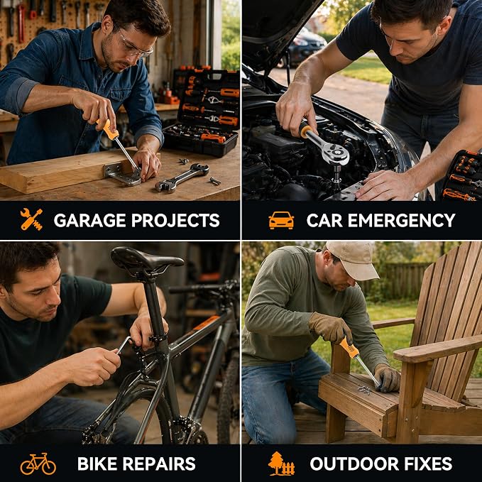 Tool Kit for Home, Basic Tool Set with Magnetic Pickup Tool | For general household and auto repair with storage case and drawer, for homeowners, diy projects, and handyman mechanics