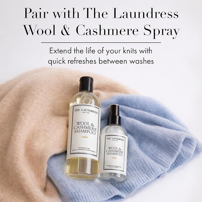 The Laundress Wool & Cashmere Shampoo, Cedar Scent, 31 Loads, Pack of 1 | Concentrated Luxury Laundry Detergent, Cold-Water Hand or Machine Wool Wash for Delicate Merino, Mohair & Knit Blends