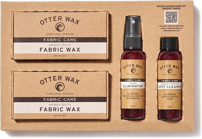 Otter Wax Waxed Canvas Care Kit | Waterproofing Essentials for Waxed Canvas Jackets, Bags & Shoes | All-Natural & PFAS-Free Beeswax Fabric Protection | Made in Portland USA