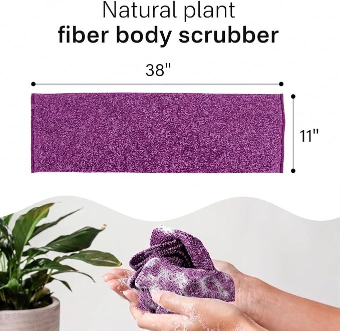 3 PCS Exfoliating Washcloth Towels - Exfoliating Body Scrubber Exfoliator, Back Scrubber for Shower Bath Use, Japanese & Korean Scrub Wash Cloths, Loofah Lufa Sponge Washer for Women Men