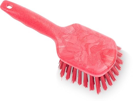 SPARTA 40541EC05 Plastic Scrub Brush, Utility Brush, Kitchen Brush With Hanging Hole For Cleaning, 8 Inches, Red - (Pack of 1)