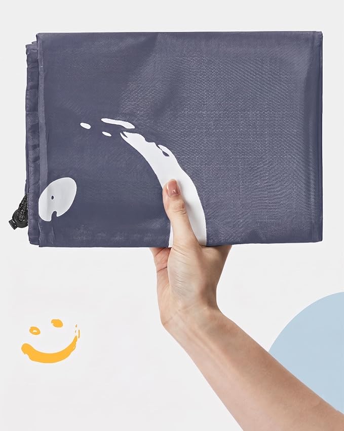 HOMEST 2 Pack XL Wash Me Travel Laundry Bag, Dirty Clothes Organizer, Large Enough to Hold 4 Loads of Laundry, Easy Fit a Laundry Hamper or Basket, Grey | Holds 3-4 Loads, Machine Washable Drawstring Laundry Bag for Dorm, Camp, Laundromat,Family,Travel...