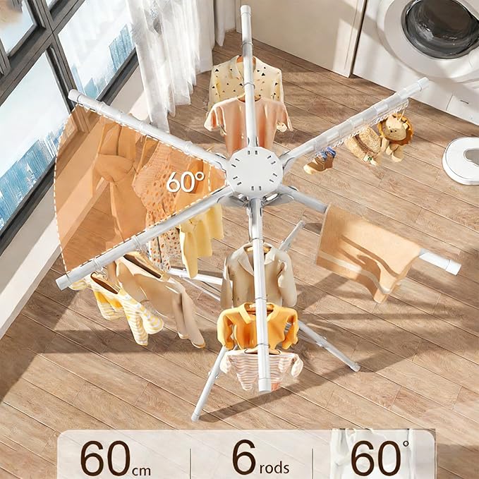 Drying Rack Clothes Outdoor Portable Foldable Laundry Drying Rack Collapsible with Hanger Indoor, Metal