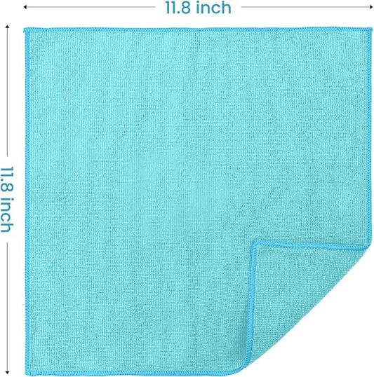 34 Pack Microfiber Cleaning Cloth, 6 Assorted Colors Cleaning Rags for Housekeeping, Colorful Reusable Microfiber Towels for Car, Kitchen, Bathroom and Household Cleaning Supplies, 11.8"X11.8"