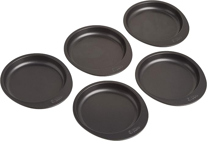Wilton Everyday Non Stick Round Cake Pan Set for Tall Layered Cakes and Ombre Desserts, Made without PFAs, 6 Inch Diameter Each, Set of 5